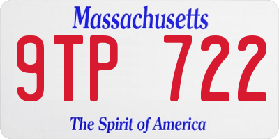 MA license plate 9TP722