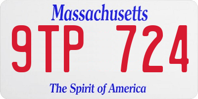 MA license plate 9TP724