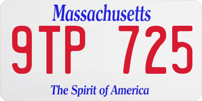 MA license plate 9TP725