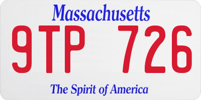 MA license plate 9TP726