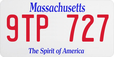 MA license plate 9TP727