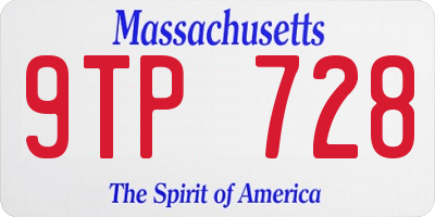 MA license plate 9TP728