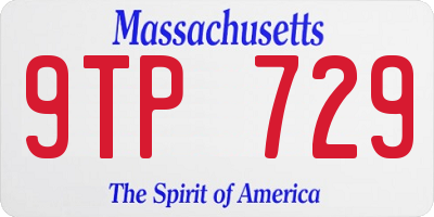 MA license plate 9TP729