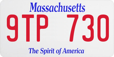 MA license plate 9TP730