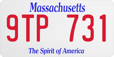 MA license plate 9TP731