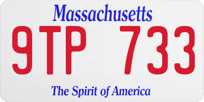 MA license plate 9TP733