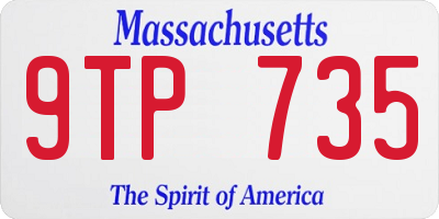 MA license plate 9TP735