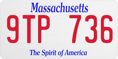 MA license plate 9TP736