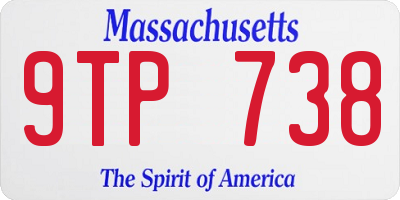 MA license plate 9TP738