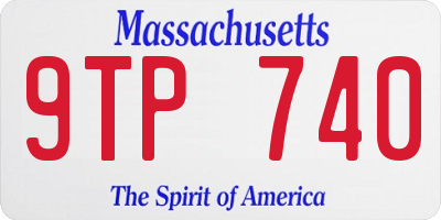 MA license plate 9TP740