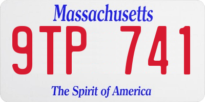 MA license plate 9TP741