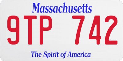 MA license plate 9TP742
