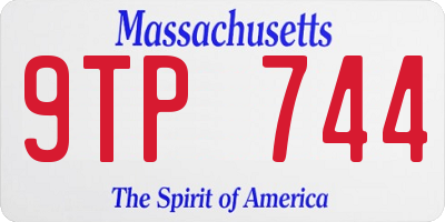 MA license plate 9TP744