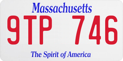 MA license plate 9TP746