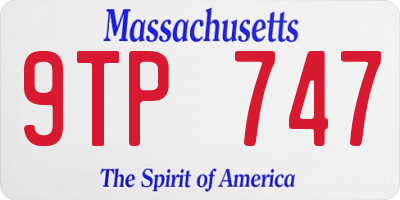 MA license plate 9TP747