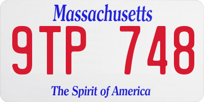 MA license plate 9TP748