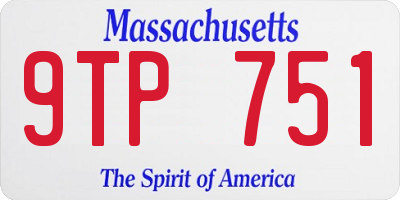 MA license plate 9TP751