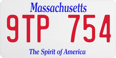 MA license plate 9TP754
