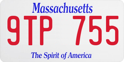 MA license plate 9TP755