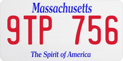 MA license plate 9TP756
