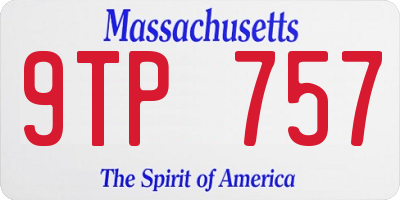 MA license plate 9TP757