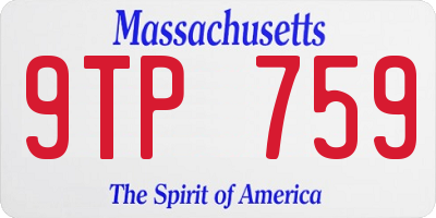 MA license plate 9TP759