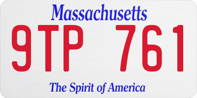 MA license plate 9TP761