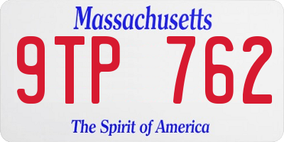 MA license plate 9TP762