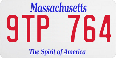 MA license plate 9TP764