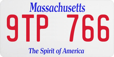 MA license plate 9TP766
