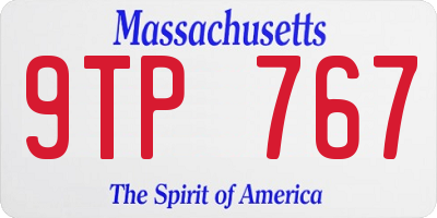 MA license plate 9TP767