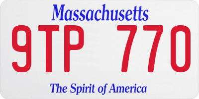 MA license plate 9TP770