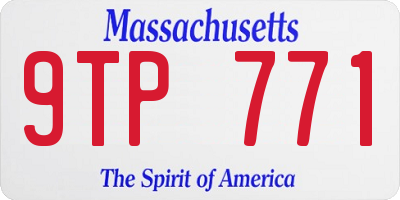 MA license plate 9TP771