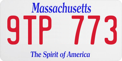 MA license plate 9TP773