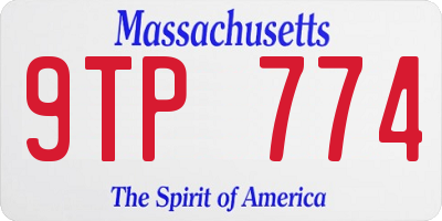 MA license plate 9TP774