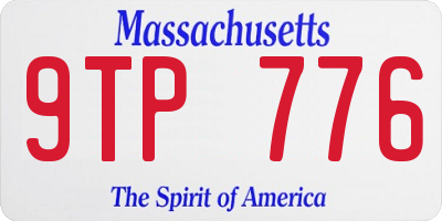 MA license plate 9TP776