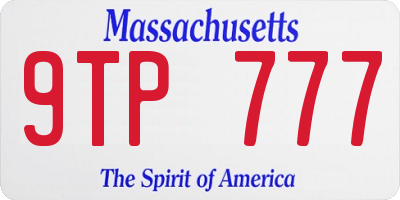 MA license plate 9TP777