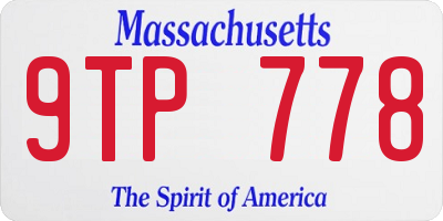 MA license plate 9TP778