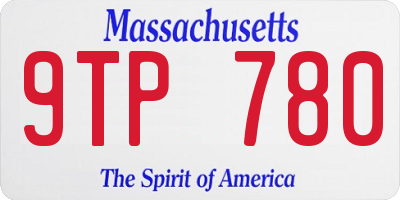 MA license plate 9TP780