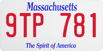 MA license plate 9TP781