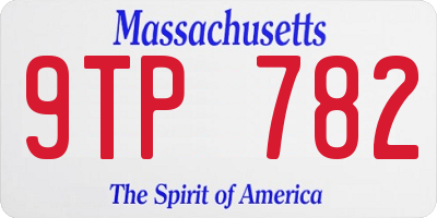 MA license plate 9TP782