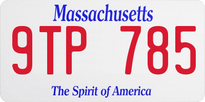 MA license plate 9TP785