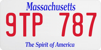 MA license plate 9TP787