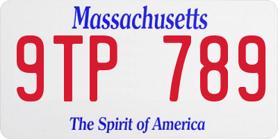 MA license plate 9TP789