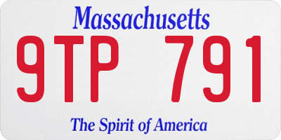 MA license plate 9TP791