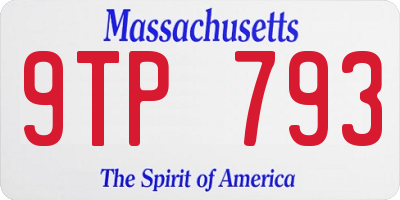 MA license plate 9TP793