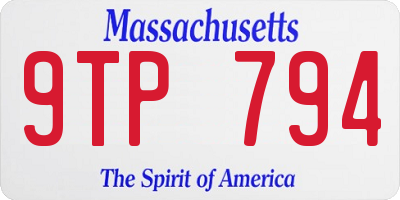 MA license plate 9TP794