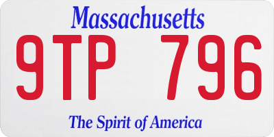 MA license plate 9TP796