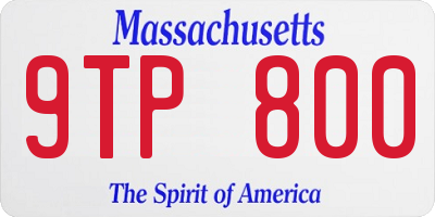 MA license plate 9TP800
