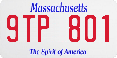 MA license plate 9TP801